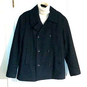 Classic navy peacoat